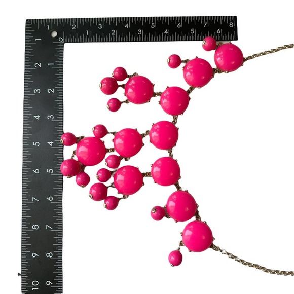 J.Crew - Hot Pink Bubble Statement Necklace - Picture 4 of 6